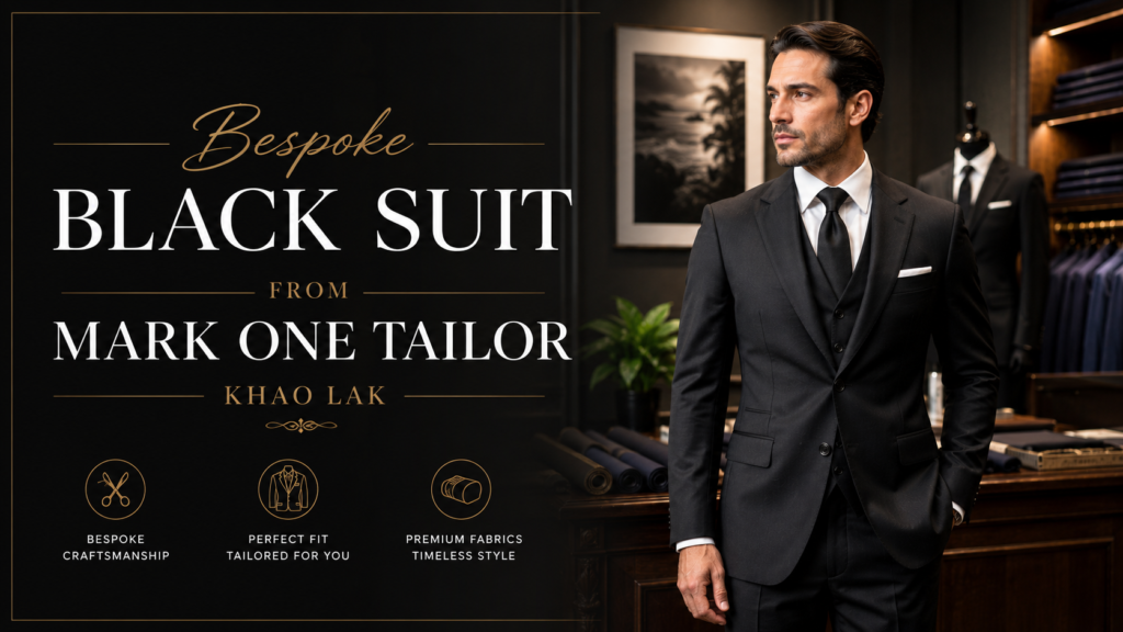 Bespoke Black Suit from Mark One Tailor – Khao Lak Bespoke Black Suit from Mark One Tailor – Khao Lak